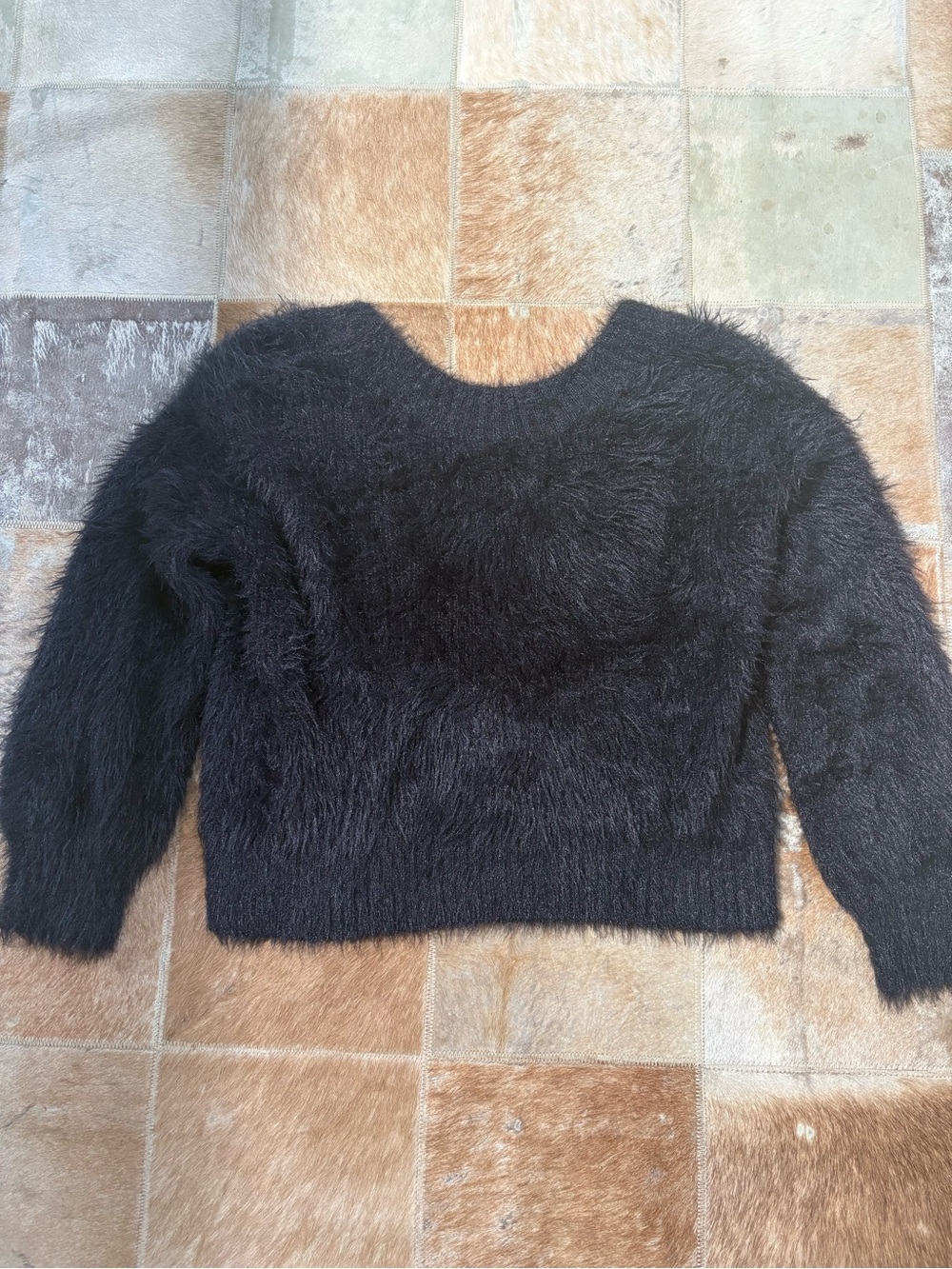 Urban Outfitters Black Fuzzy Scoop Neck Sweater